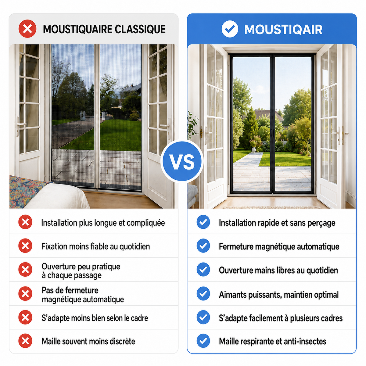 Moustiquaire magnétique pour fenêtre