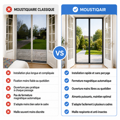 Moustiquaire magnétique pour fenêtre